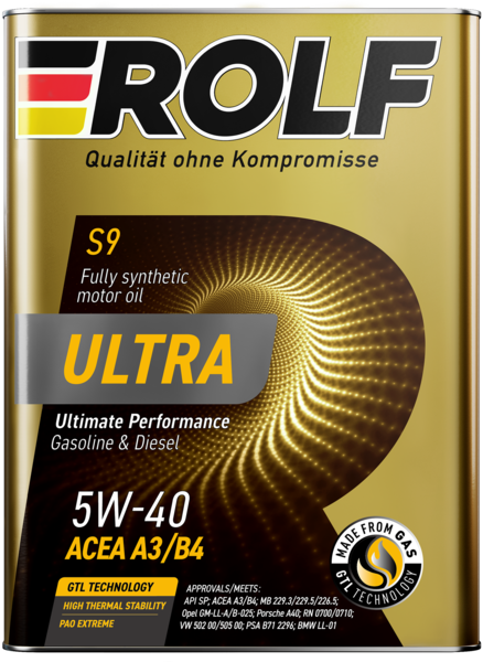 Масло моторное ROLF Ultra SAE 5W40 SP 1L (№323104)