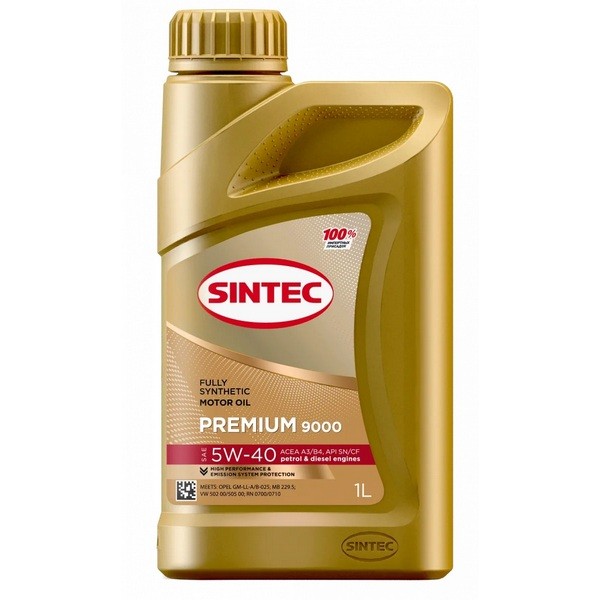 Масло моторное Sintec Premium 9000 SAE 5W40 SN/CF 1L (№600106)