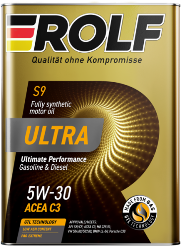 Масло моторное ROLF Ultra SAE 5W30 C3 SN/CF 1L (№322935)